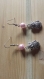 Boucles d'oreille chouettes et perles roses