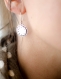 Boucle d'oreille argent massif , 925 , sur commande, ronde, point , ligne,délicat , minimaliste ,tribal nature