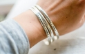 3 bracelet jonc argent massif , 3 mm ,sur commande ligne , point , uni , indémodable , ethnique, minimaliste