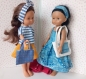 Vêtements de poupée (33cm):  deux en un: robe, jupe, gilet, marinière, sacs