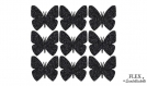 9 papillons noir paillete applique flex thermocollant