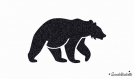 Ours grizzli noir ou blanc flex thermocollant appliqué