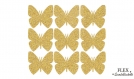 9 papillons doré paillete applique flex thermocollant