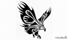 Aigle tribal noir motif thermocollant 2