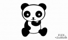 Panda kawaii thermocollant flex
