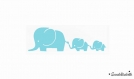 Famille elephants motif thermocollant flex