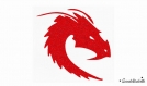 Dragon fantasy flex motif thermocollant rouge noir