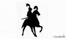 Chevalier armure cheval motif flex thermocollant noir