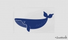 Motif thermocollant baleine bleu roi