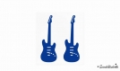 2 petites guitares applique thermocollant flex bleu