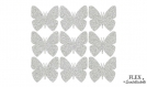 9 papillons argent paillete applique flex thermocollant