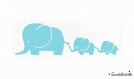 Famille elephants motif thermocollant flex