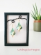 Bijoux kimono origami boucles d'oreilles pendantes crochet acier inoxydable doré papier turquoise et vert