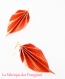 Bijoux origami élégant printemps labyrinthe boucles pliage feuille attache acier inoxydable doré rouge or