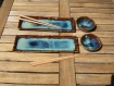 Sur commande - set à sushis artisanaux avec plats et coupelles en céramique émaillée (grès)