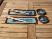 Sur commande - set à sushis artisanaux avec plats et coupelles en céramique émaillée (grès)