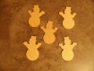 5 décorations bonhomme de neige - suspension de noël - bois brut