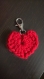 Porte clef ou bijoux de sac coeur au crochet fdp compris