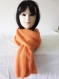 Echarpe femme laine alpaga et soie couleur mandarine fait main