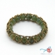 Bracelet bangle vert et bronze