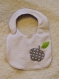 Bavoir bébé fait main en bouclette éponge et coton imprimé pomme 