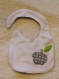 Bavoir bébé fait main en bouclette éponge et coton imprimé pomme 