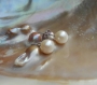 Boucles d'oreilles perle de culture d'eau douce, blanches, rosé et lavande 7-7.5mm aaa, moyen diamètre, argent massif 925, bijou classique