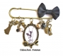 B4.128 bijou la petite robe noire boucles dormeuses bijou fantaisie bronze cabochons verre parfum la petite robe noire blanc (série 1)