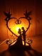 Lampe de chevet en bois décorative jeunes mariés