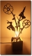 Lampe de chevet en bois brut à poser silhouette femme