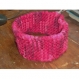 Bandeau cheveux en laine fait main rose fuschia violet pour petite fille 34cm de long diam 12cm extensible 