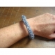 Bracelet en laine fait main gris argente 18 cm avec fermoir 