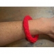 Bracelet en laine fait main rouge 18 cm avec fermoir 