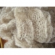 Echarpe tricot fait main beige 95 cm 