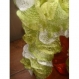 Echarpe tricot fait main vert blanc 105 cm 