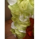 Echarpe tricot fait main vert blanc 80 cm 