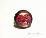 Bracelet cabochon cordon suedine   •skull a fleurs •