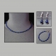 Ensemble collier, bracelet et boucles d'oreilles en cristal bleu et lapis-lazuli (pierre semi-précieuse) 