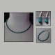 Ensemble collier, bracelet et boucles d'oreilles en cristal turquoise et azurite (pierre semi-précieuse)
