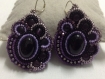 Boucle d'oreille drodées violet noir