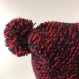 Ensemble bonnet /snood laine tricoté main réf 3837