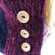 Ensemble bonnet /snood laine tricoté main réf 3962