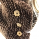 Ensemble bonnet /snood laine tricoté main réf 3887