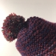Ensemble bonnet/snood laine tricoté main réf 3844