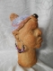 Sculpture mosaïque femme africaine, marron et violet. 