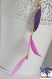 Apache - paire de boucles d'oreille dorée, longues avec plumes violettes, roses et fuchsia