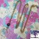 Rosabel - collier sautoir chaîne dorée, perle hématite et pendentif rond et étoile