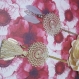 Dream gold ou silver- long collier sautoir doré avec disque filigrane, breloque plume ou pompon