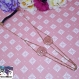 Heka - headband bijou rose doré, estampe ronde fleur et chaîne rose gold perlée, élastiqué