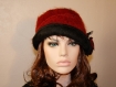 Chapeau très classe en tissus de laine rouge orangé  arianna  15